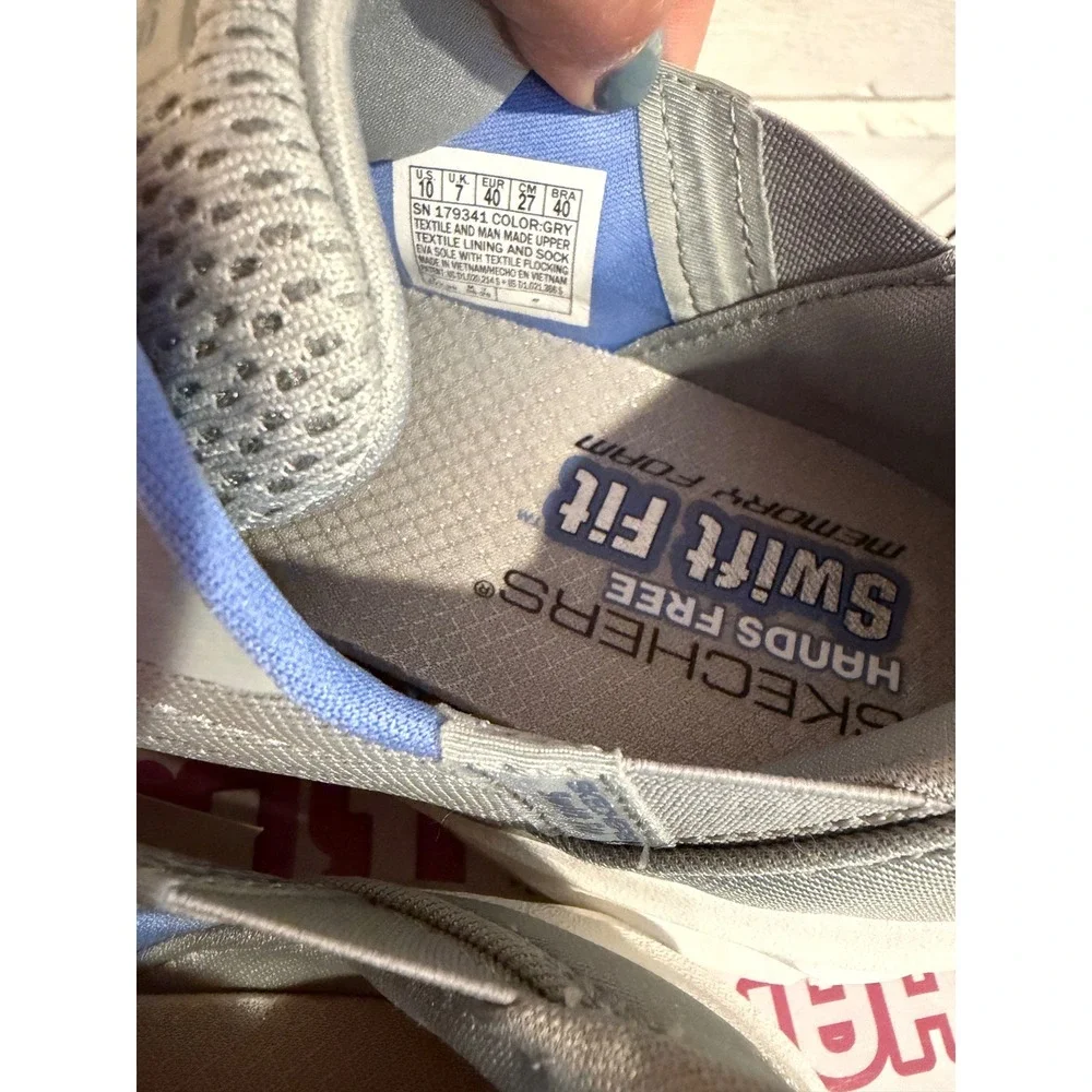 NWT Skechers Womens Hands Free Swift Fit Glide-Lite 2.0 Gray Sneakers •10• Walk